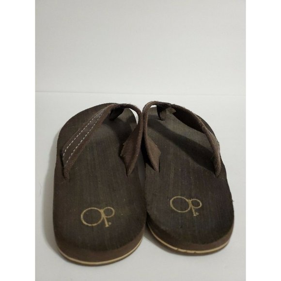 Boy Size XXL size 8  OP Flip Flops Thong Sandals Brown - Picture 4 of 6
